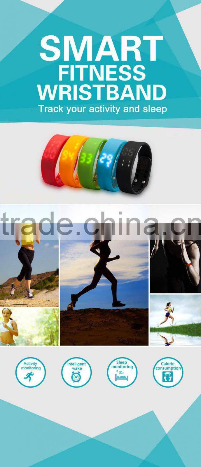 Newest Fashion silicon led smart sport Bracelet smart bracelet health bluetooth wristband pedometer smart bracelet