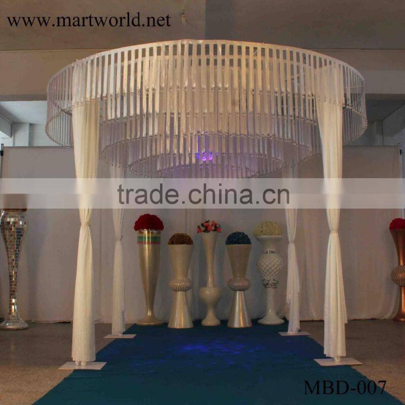 4 m height white round shape fabric wedding mandap decoration for wedding decoration supplies in guangzhou MBD-007