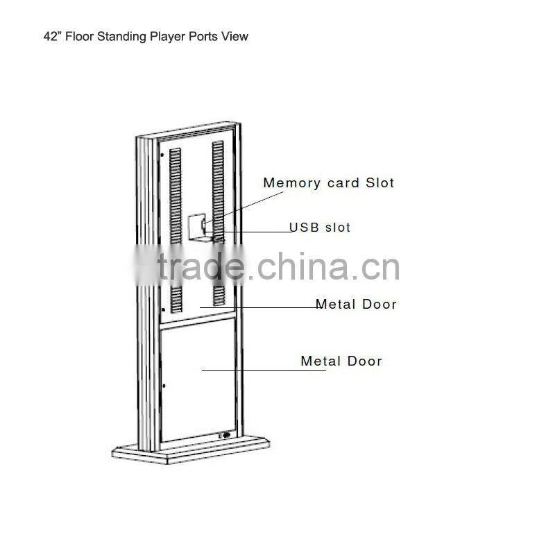 42" large lcd floor standing digital signage totem