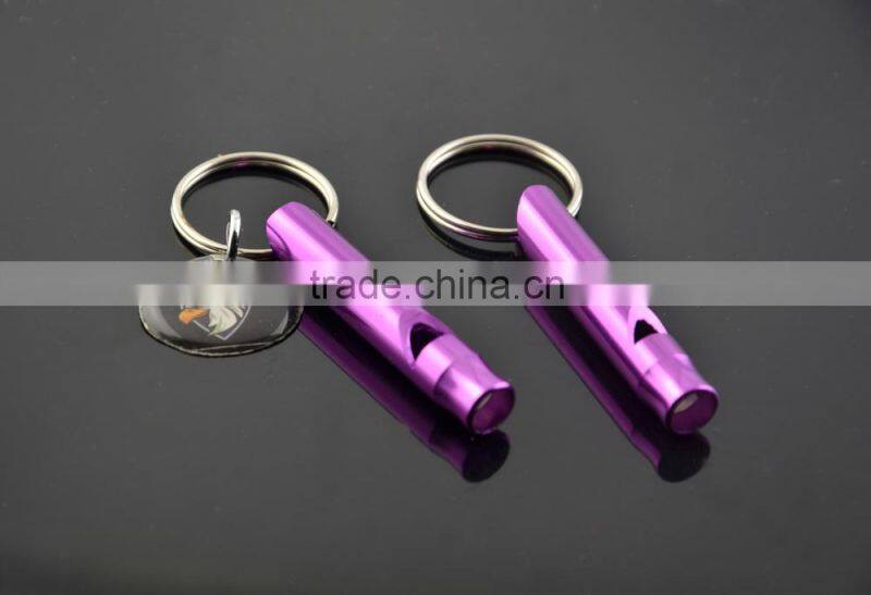 Hiking Colored Emergency Survival Aluminum Whistle Key Chain