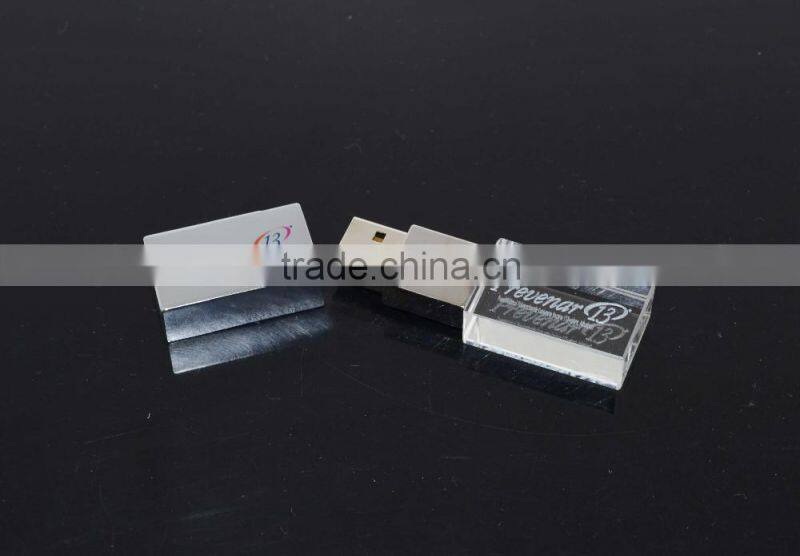 3D Inside Laser Logo Photography LED Crystal USB Flash Drive 2.0 Thumb Pendrive