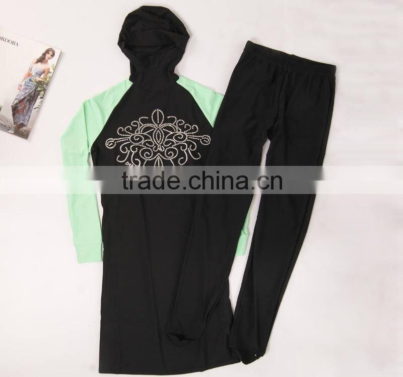 fully covered muslim islamic swimsuit