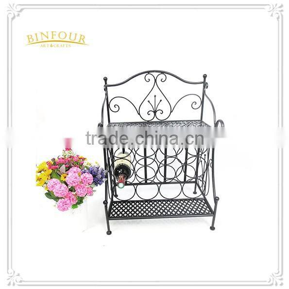 Unique home decorations wrought iron wine racks with patterns