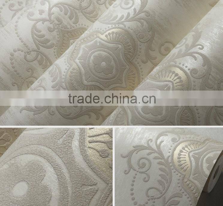 European home decorative non woven damask wallpaper