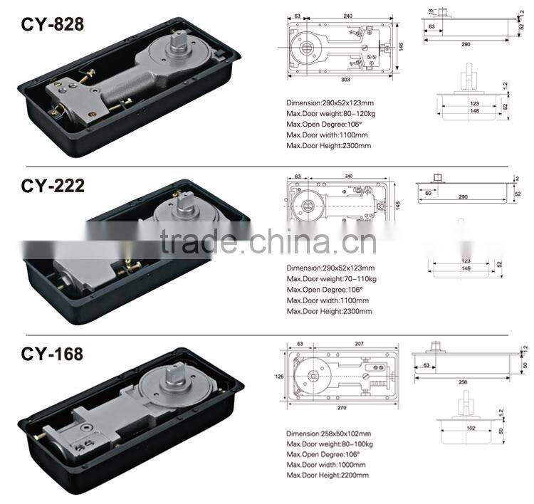 Automatic Glass Door Closer Hydraulic Floor Spring Price