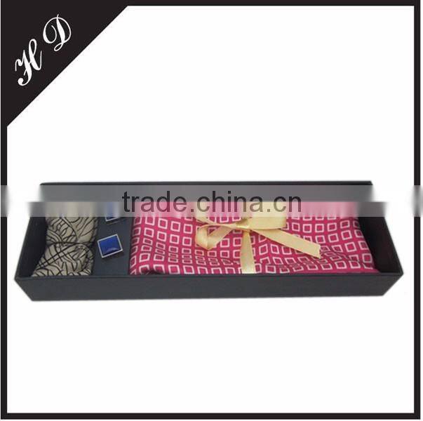 Custom Tie Cufflink And Handkerchief Set Gift Packaging Box