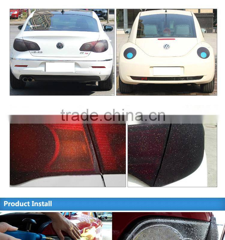 CARLIKE Glitter Pink Headlight Self Adhesive Vinyl Film For Car