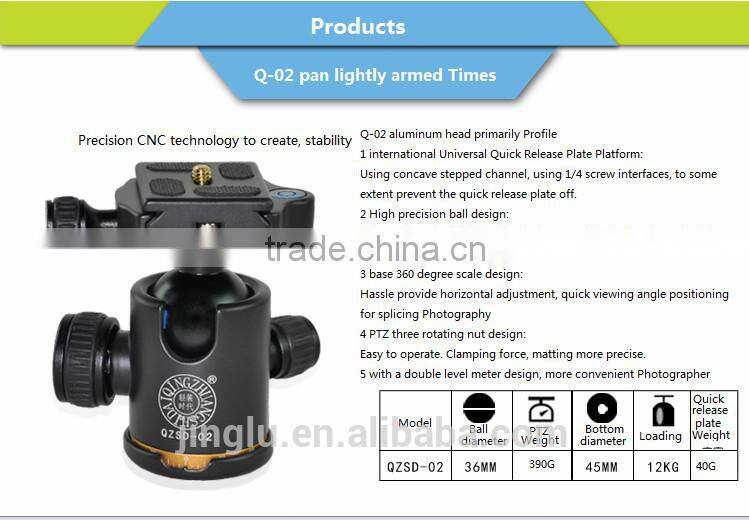 New QZSD-02 Metal Ball Head Ballhead Quick Release Plate for Tripod SLR Camera