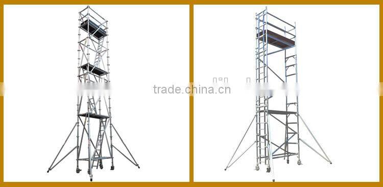 Mobile aluminium scaffold for high-rise buildings