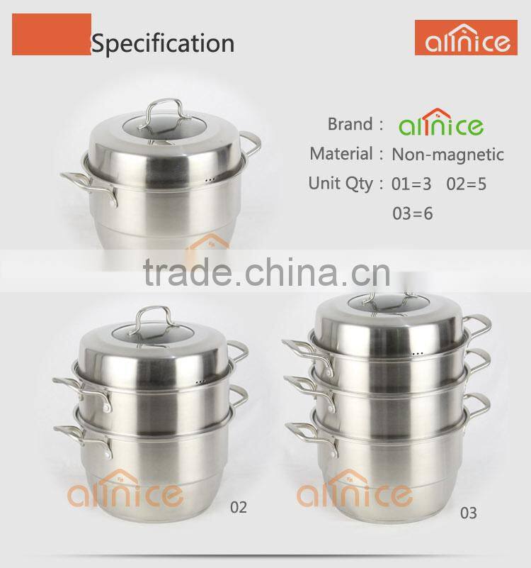 Allnice- German Quality standard high quality steamer pots with matt finish