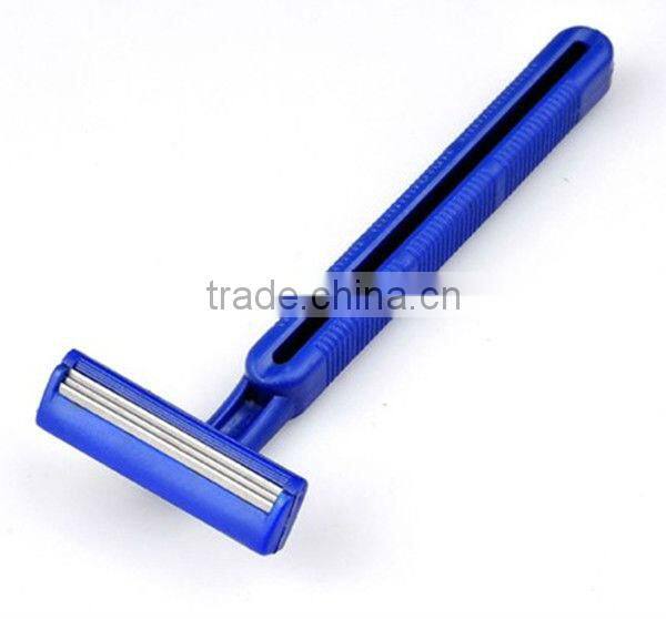 plastic handle stainless steet blades shaving kit (razor with shaving cream )