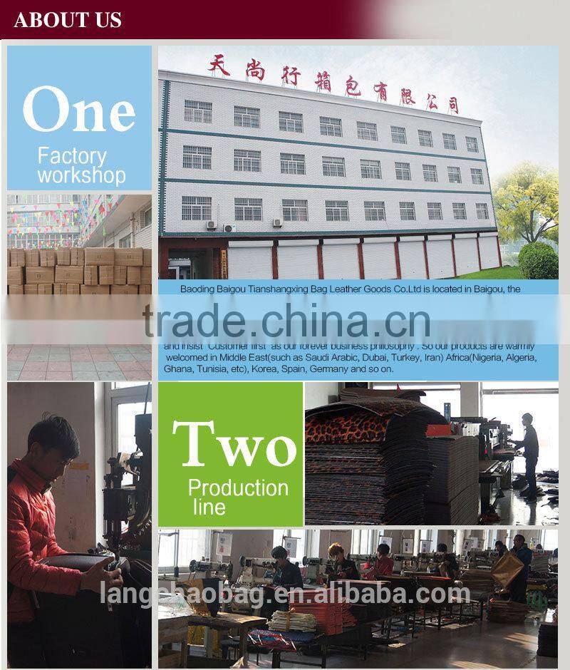 2016 Oil Leather Travel Compass Luggage Trolley Bag