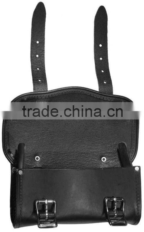 Heavy Duty Leather Motorcycle Tool Bag with Studs