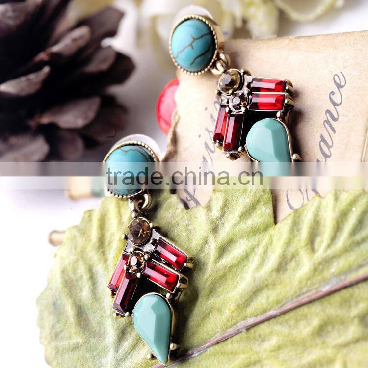 Natural Kallaite turquoise dangle earrings, designer earrings for cute girls