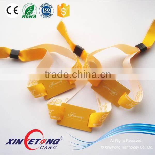 Frabric 13.56MHz RFID Wristbands 15693/Festival ticket fabric / woven rfid disposable wristband