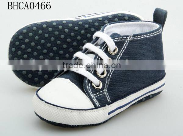 china supplier blue denim high-top canvas baby sneaker shoes