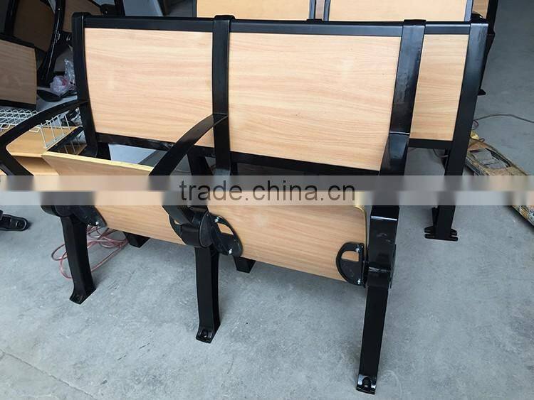 Cheap Attached Folding College School Student Desk and Chair HXFD002