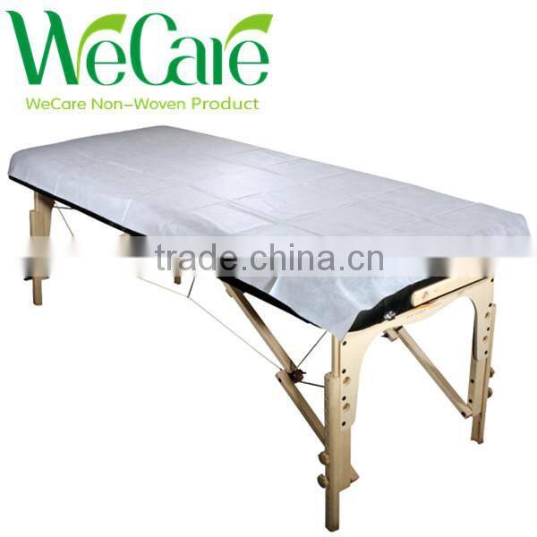 Disposable hospital white bed cover with elastic all around