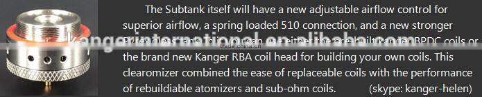 2015 E Cig Kangertech Rebuildable Atomzier Subtank Dry Herb Vaporizer Pen