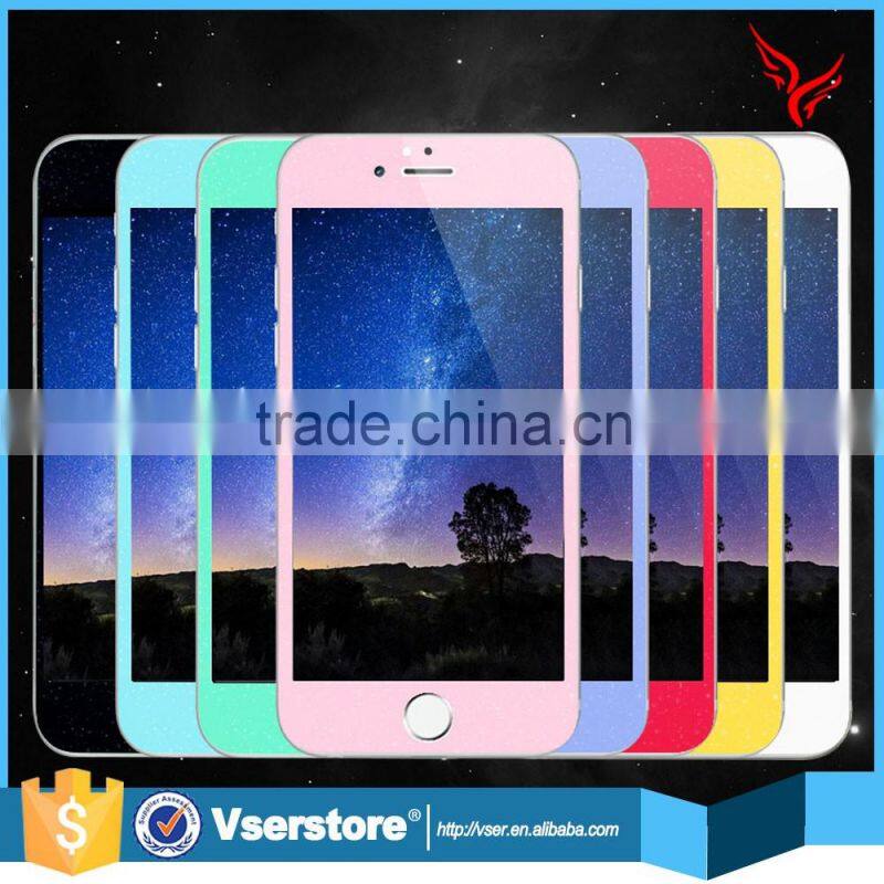 new products on china market rhombus style tempered glass for iphone 6 6s plus colorful screen protector