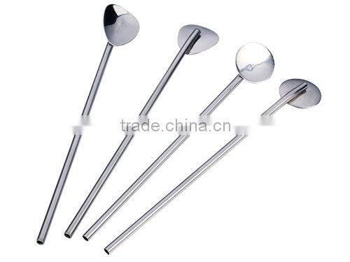 straight stainless steel 304 drinking straw with thread