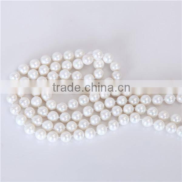 Long freshwater pearl necklace 8-9mm AAA round long pearl necklace
