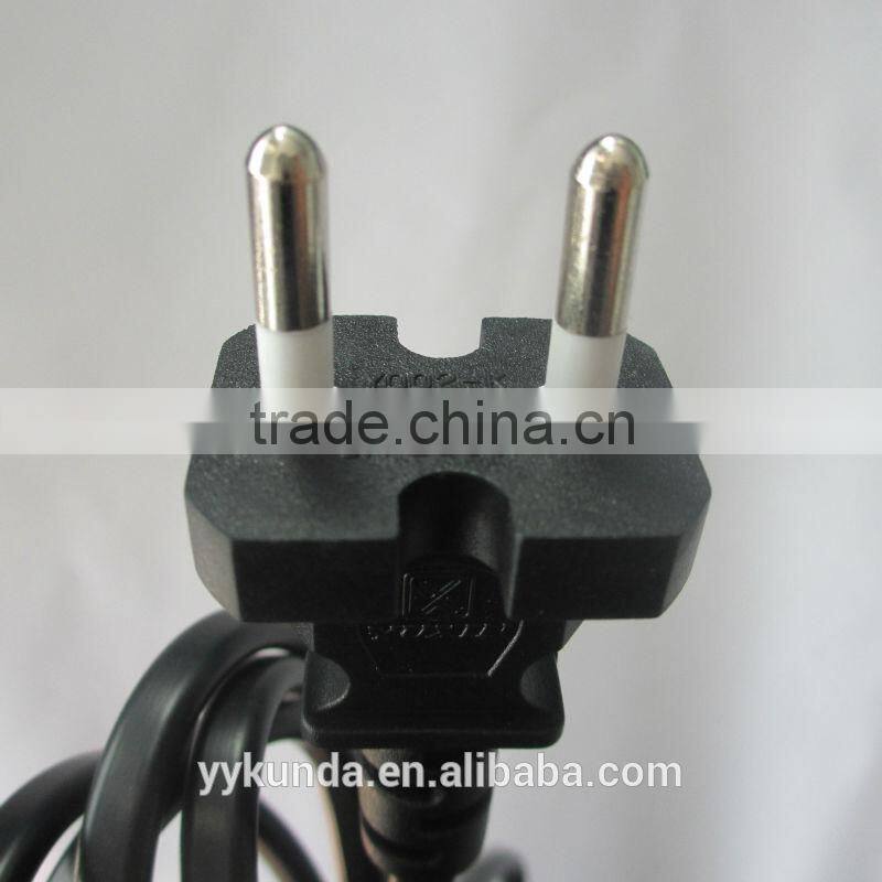 KC approval 2 pin 250V 6A Korea power cord