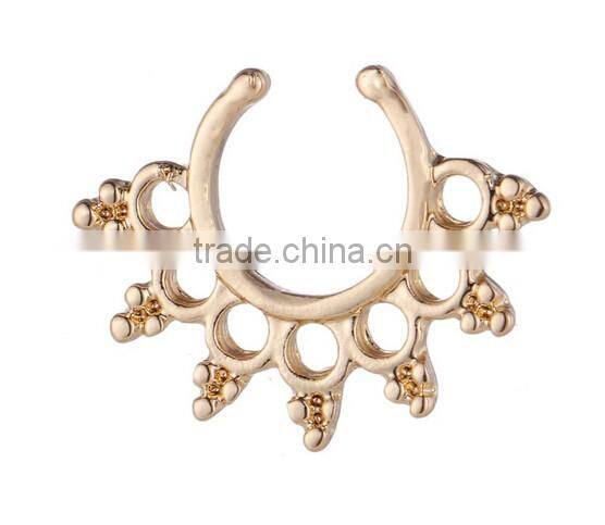 Women Elegant Silver Gold Plated Open Hoop Nose Ring Body Piercing Jewery