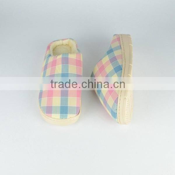 Premium quality colored cotton fleece women and men's indoor slippers