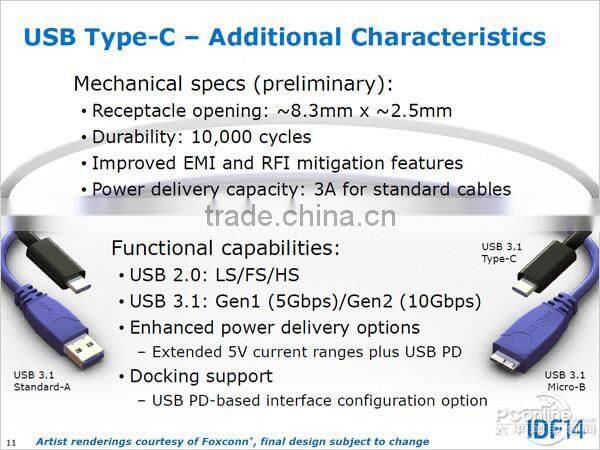 2015 New USB 3.1 Type C-A cable USB 2.0