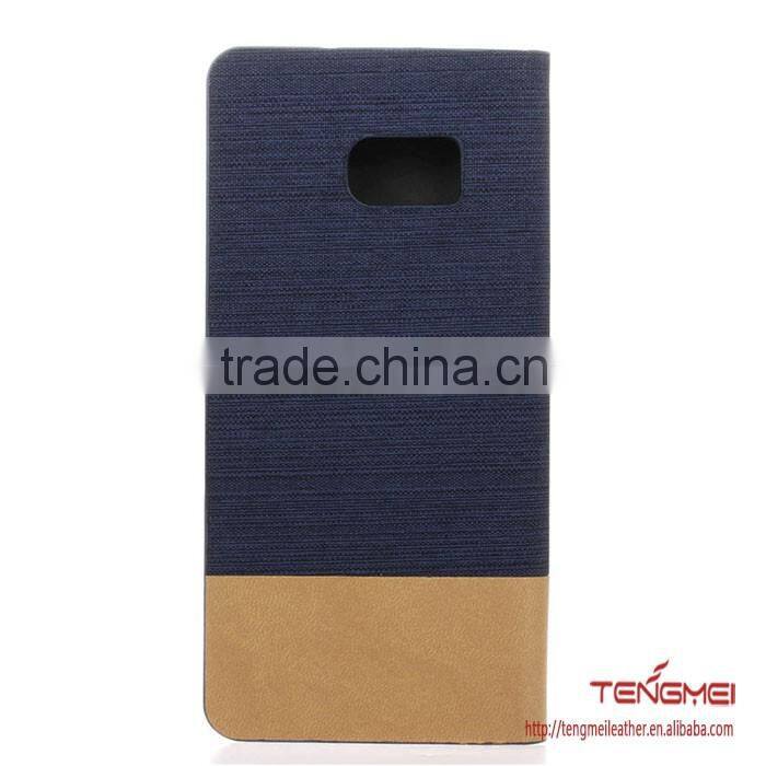 PU+canvas case for galaxy S7 edge holder for samsung galaxy s7 edge case