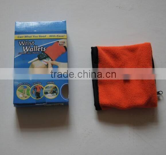 Alibaba express TV hot wrist wallet / wrise key bag / travel wallet bag