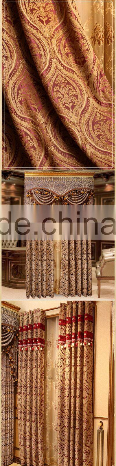 red brown chenille jacquard mid-east style curtain/sofa fabrics-heavy weight