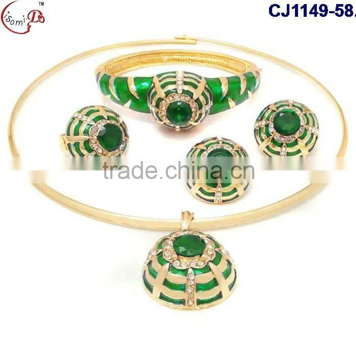 CJ1149-(53-57) 2016 fashion jewelry gold plating with rhinestone jewelry crystal fashion jewelry set