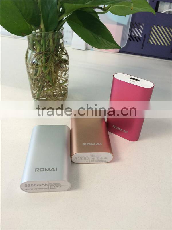Romai portable power bank for laptop / laptop charger power bank with 5200mAh