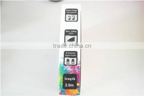 MHL cable for android smart phone,1080p compatible 2m