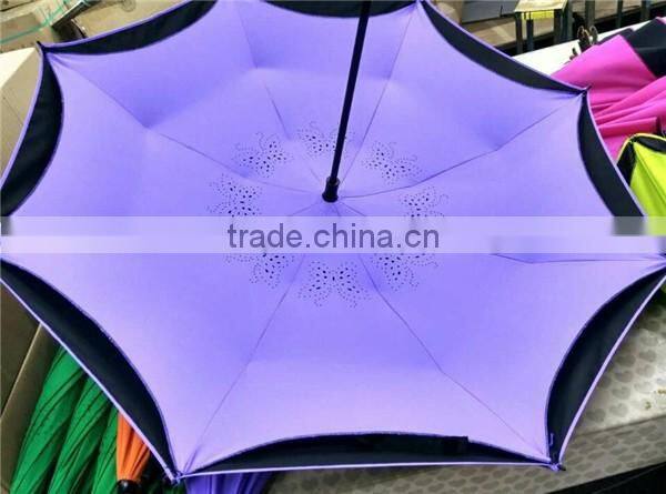 2016 J shape handle reverse umbrella, inverted umbrella, stay dry on rainy days
