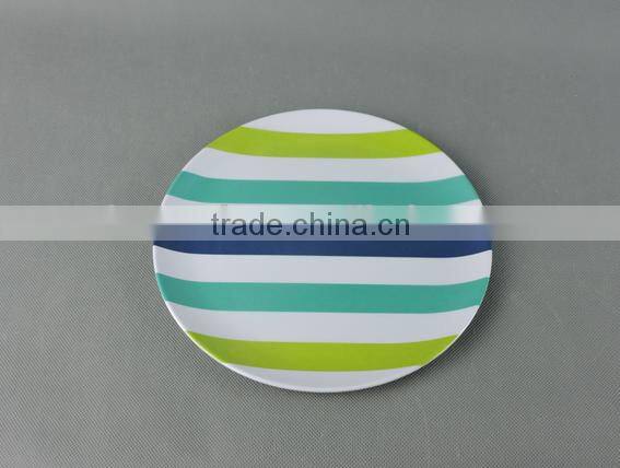 Rhombus black and white melamine plate