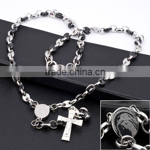 New Stainless Steel Sideways Cross Necklace(RN10034)