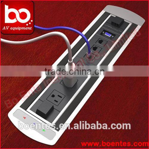 Office Worktop Furniture for Desktop Electric Rotatable 3 Way German Extension Power Socket