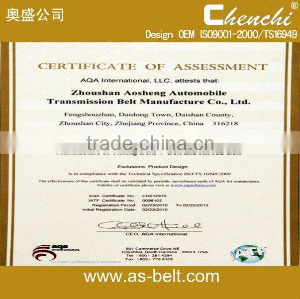 Cogged v belt/raw wedge v-belt /Fan belt for Automotive transmission