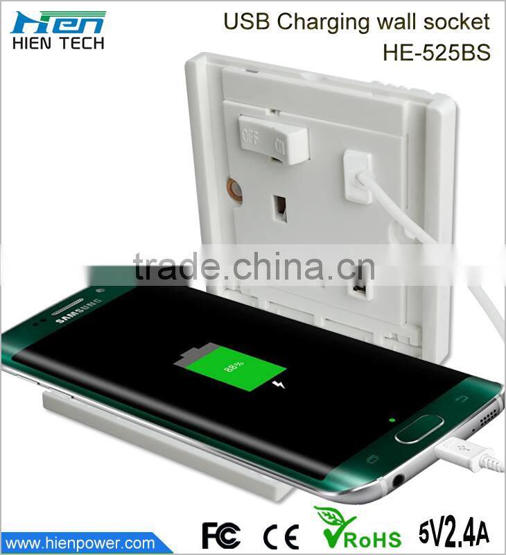 13A electricial wall socket Universal 5 pin usb plug/usb socket/usb wall socket