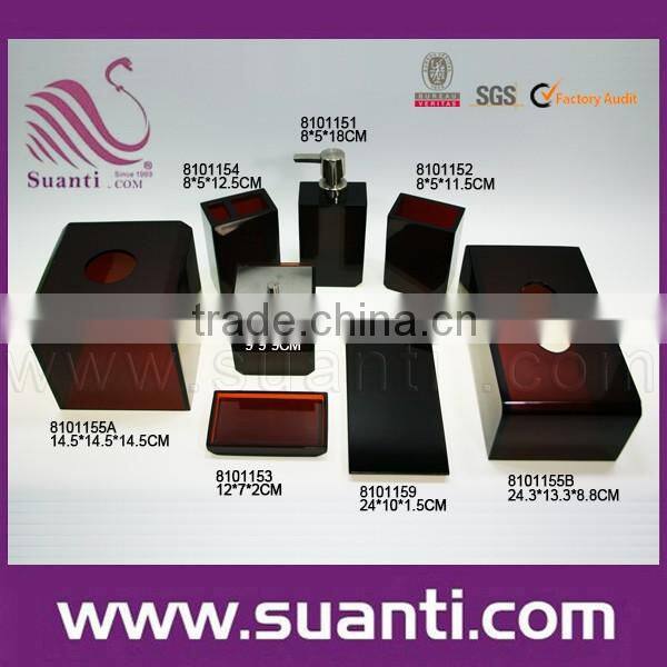 wholesale simple craft polystone hotel bathroom accessory set China