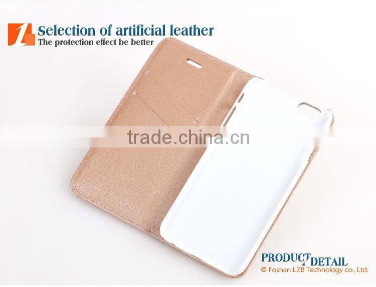 LZB Wholesale custom leather cell phone cases for iphone 5s flip cover with stand