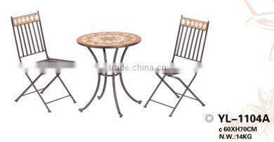 2013 high quality good price 3 pcs folding mosaic tile garden set