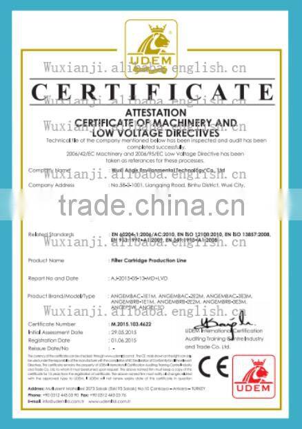 2016 Hot sale PP Melt Blown Filter Cartridge Making Machine 3E&3M From Wuxi ANGE