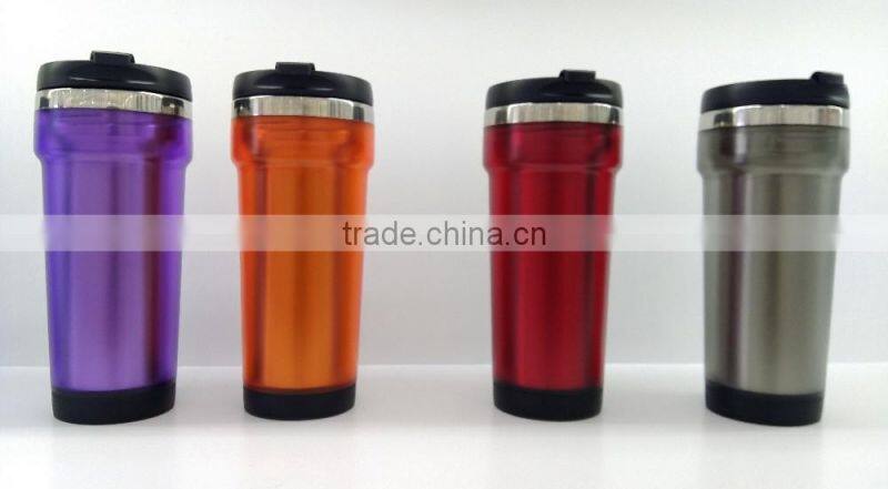 2016 Newly Design Premium 18/8 Stainless Steel Car Travel Mugs Coffee Mug With Screw Top & Bottom