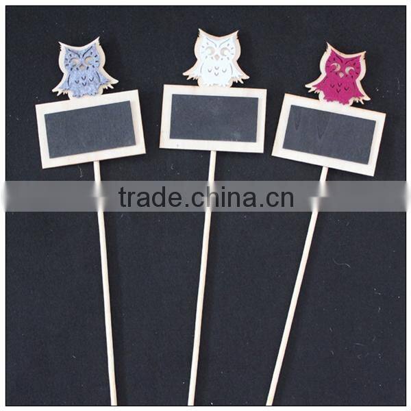 leaf shape non-woven garden decoration wooden blackboard plant lable