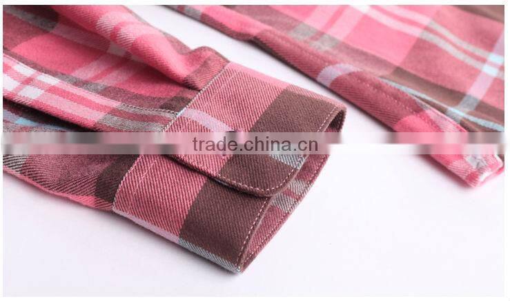 Women europe style long sleeve yarn dyed designer check shirts wholesale