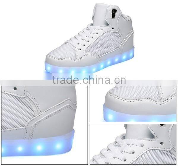 2016 The Latest High Neck Shoes For Men LED Light Up Shoes